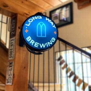 Long Way Rotating Bar Sign